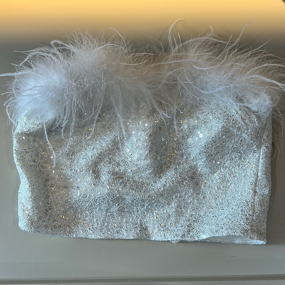 Windsor strapless sequins sparkly top